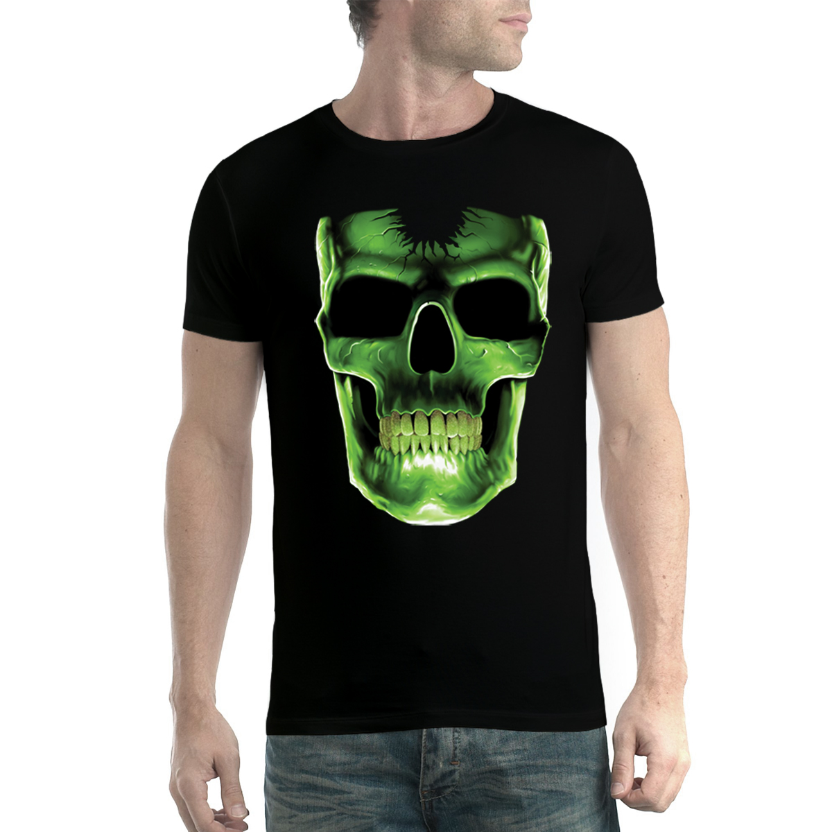 actividad Independientemente Viento Huesos Luminiscentes Verde Hombre Camiseta XS-5XL Nuevo | eBay