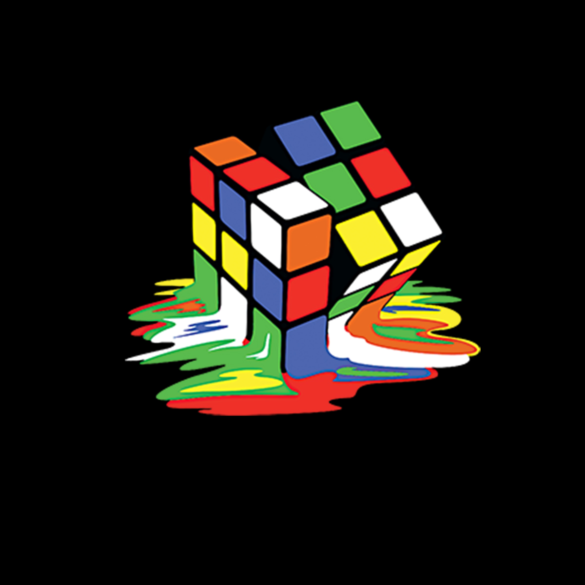 Кубик Рубика на черном фоне