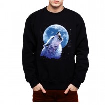 Howling Wolf Moon Midnight Mens Sweatshirt S-3XL