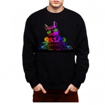Cat DJ Party Mens Sweatshirt S-3XL