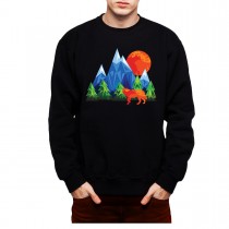 Wolf Moon Mountains Mens Sweatshirt S-3XL
