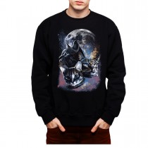 Galaxy Cats Moon Mens Sweatshirt S-3XL