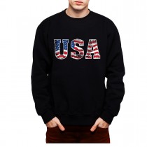 USA Flag Mens Sweatshirt S-3XL