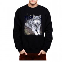 Wolf Portrait Mens Sweatshirt S-3XL