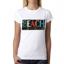 Beach This Way Sign Summer Women T-shirt XS-3XL New