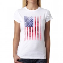 American Flag Skull Women T-shirt XS-3XL New