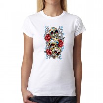Skulls and Roses Womens T-shirt XS-3XL
