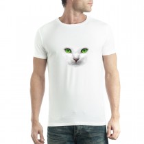 White Cat Green Eyes Men T-shirt XS-5XL New