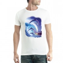 Dolphins Wave Mens T-shirt XS-5XL