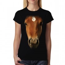 Horse Face Animals Women T-shirt S-3XL New