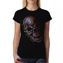 Cracked Skull Horror Women T-shirt M-3XL New