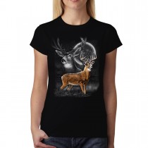 Deer Moonlight Women T-shirt XS-3XL New