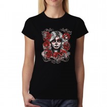 Dead Girl Beauty Roses Womens T-shirt XS-3XL