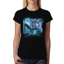 Owl Moon Night Womens T-shirt M-3XL