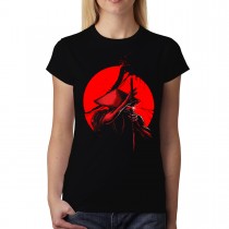 Samurai Katana Japanese Warrior Monk Womens T-shirt XS-3XL