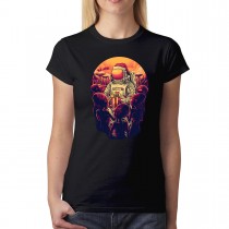 Astronaut Aliens Christmas Santa Women's T-shirt