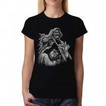 Motorbike Reaper Death Womens T-shirt M-3XL