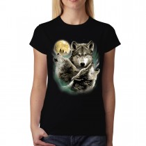Wolves Horde Wolf Moon Womens T-shirt XS-3XL