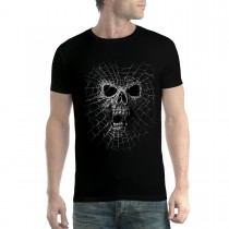 Black Widow Spider Web Skull Men T-shirt XS-5XL