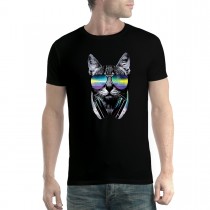 DJ Cat Headphones Mens T-shirt XS-5XL