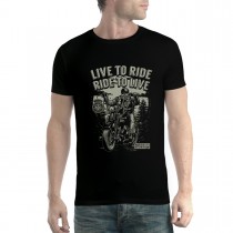 Motorcycle Live to Ride Biker Mens T-shirt XS-5XL