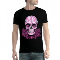Pink Skull Heart Mens T-shirt XS-5XL
