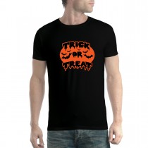 Trick or Treat Halloween Pumpkin Bats Mens T-shirt XS-5XL