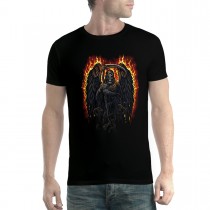 Grim Reaper Fire Scythe Snakes Mens T-shirt XS-5XL