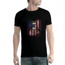 Guitar USA Flag Mens T-shirt XS-5XL