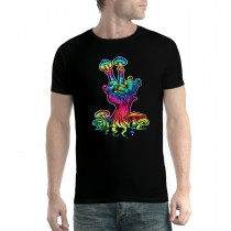 Magic Mushrooms Peace Hand Mens T-shirt XS-5XL