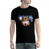 Wolf Lightning Moon Mens T-shirt XS-5XL
