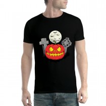 Halloween Pumpkin Cemetery Moon Grave Mens T-shirt XS-5XL