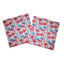Handmade Pillow Case 100% Cotton 40x40cm Set of 2 Pink Flamingo