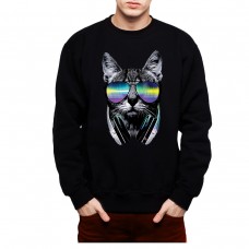 DJ Cat Headphones Mens Sweatshirt S-3XL