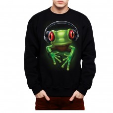 Frog Rock Headphones Music Men Sweatshirt S-3XL New