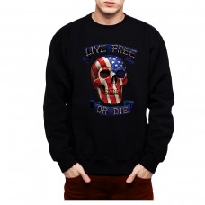 Skull America Live Free Die Men Sweatshirt S-3XL New