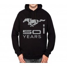 Ford Mustang 50 Years Silver Mens Hoodie S-3XL