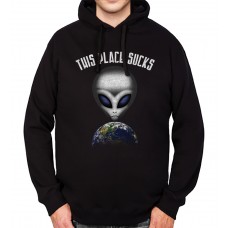 Alien UFO Earth Mens Hoodie S-3XL