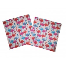 Handmade Pillow Case 100% Cotton 40x40cm Set of 2 Pink Flamingo