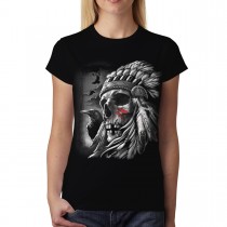 Skull Indian Chief Women T-shirt XS-3XL New