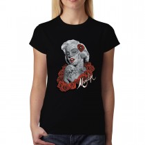 Marilyn Monroe Tattoo Roses Women T-shirt XS-3XL