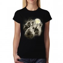Wolf Howl Full Moon Women T-shirt S-3XL New