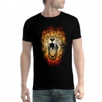 Lion Flames Inferno King Mens T-shirt XS-5XL