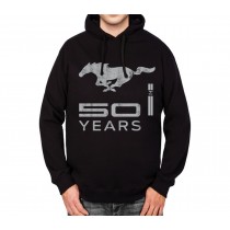 Ford Mustang 50 Years Silver Mens Hoodie S-3XL
