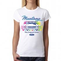 Ford Mustang The Legend Lives Womens T-shirt S-3XL