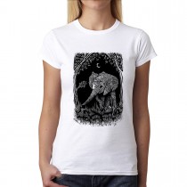 Elephant Nightlife Moon Womens T-shirt XS-3XL