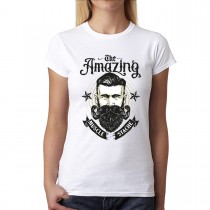 Hipster Muscle Moustache Beard Womens T-shirt XS-3XL