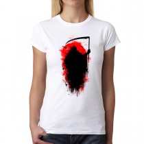 Grim Reaper Scythe Death Crows Womens T-shirt XS-3XL