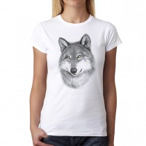 Wolf Drawing Womens T-shirt XS-3XL