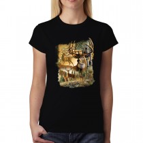 Deer Forest America Womens T-shirt XS-3XL
